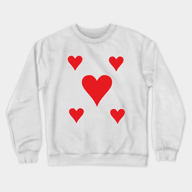 Hearts Suit Playing Card Symbol Crewneck Sweatshirt by DiegoCarvalho